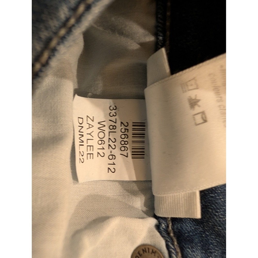 PAIGE Rory Crop Flare Jeans Medium Wash Raw Hem Size 27 - Picture 10 of 14